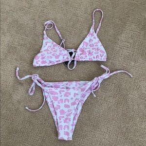 pink leopard print bikini